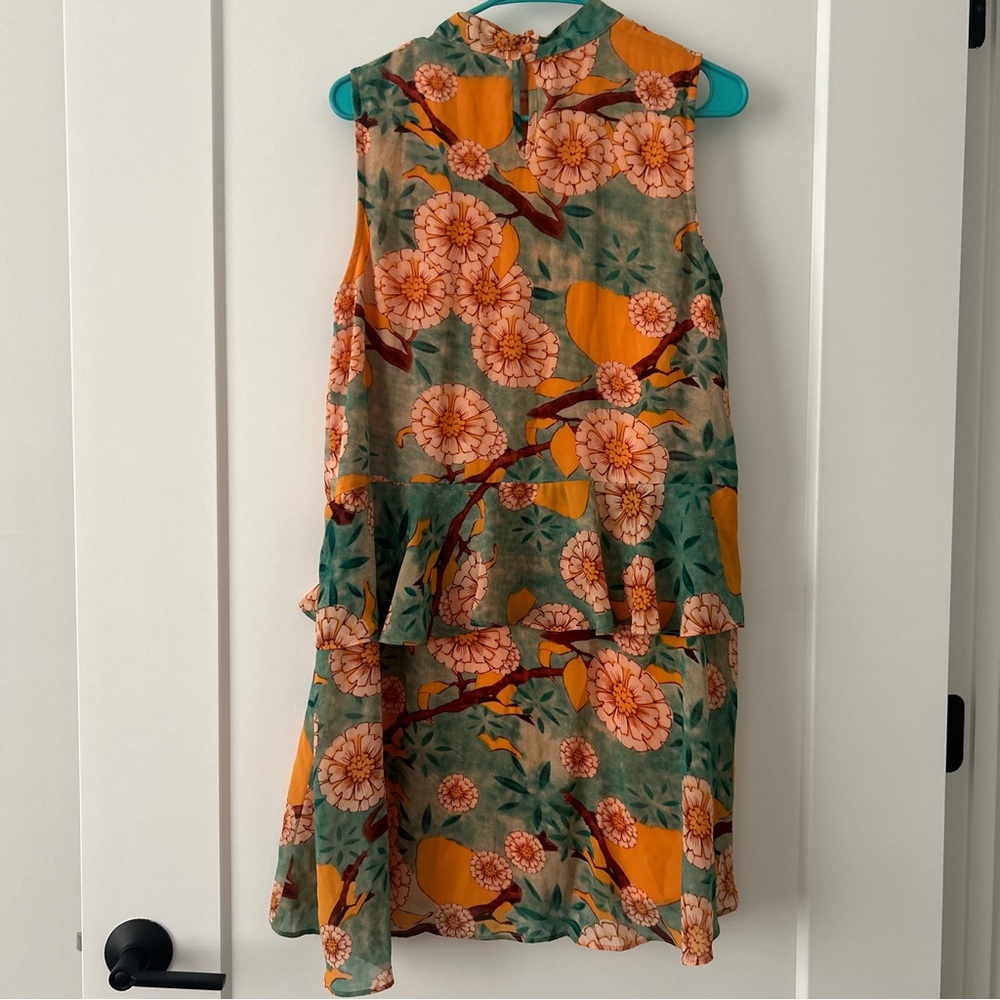 Entro Orange Ruffled High Neck Dress - Picture 5 of 7